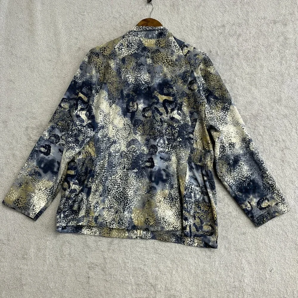 Chico's Zenergy Women's Size 3X Jacket Snake Print Mock neck Full Zip